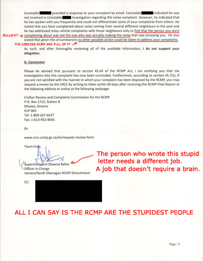 RCMP refuse to attend a motor vehicle act complaint